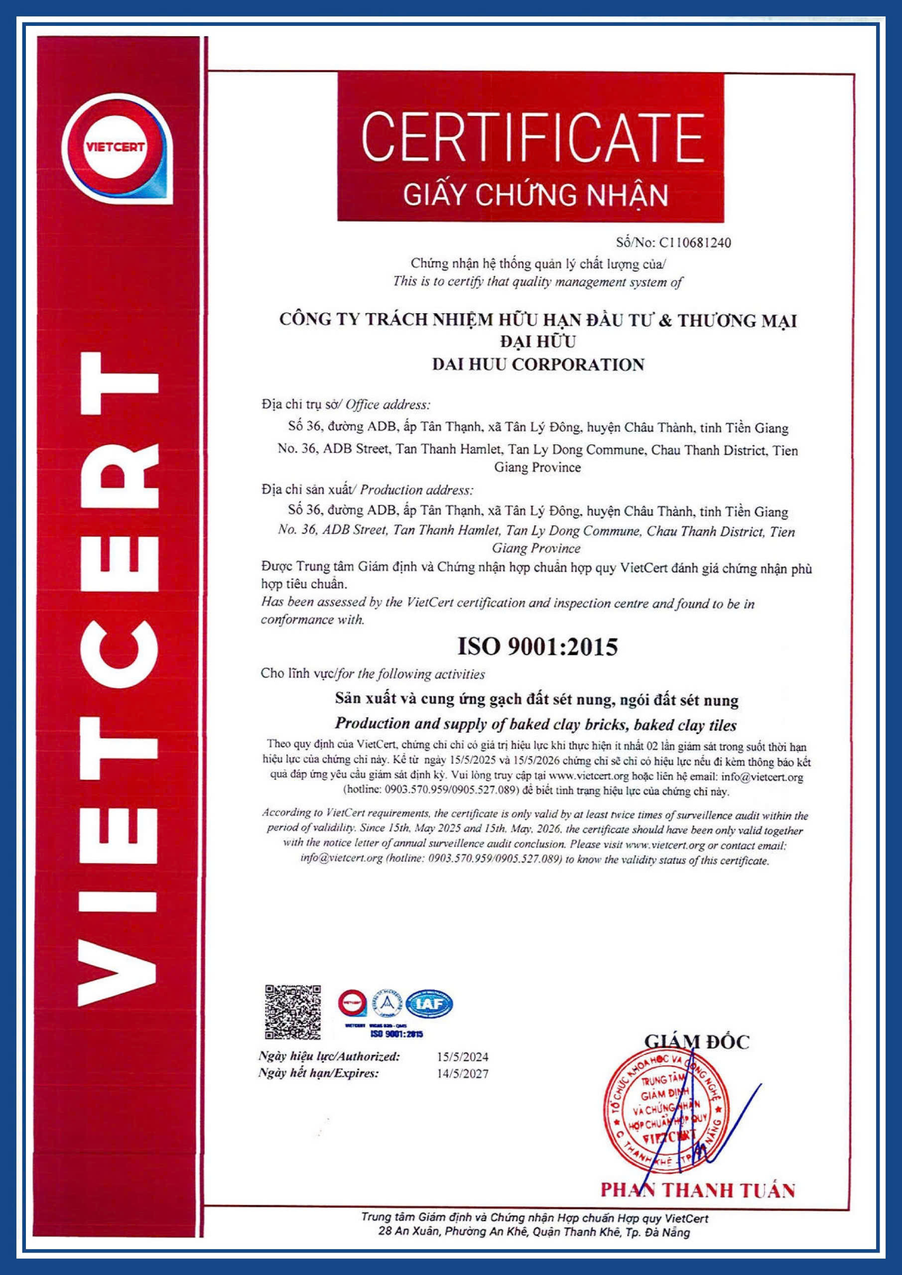 giấy chứng nhận